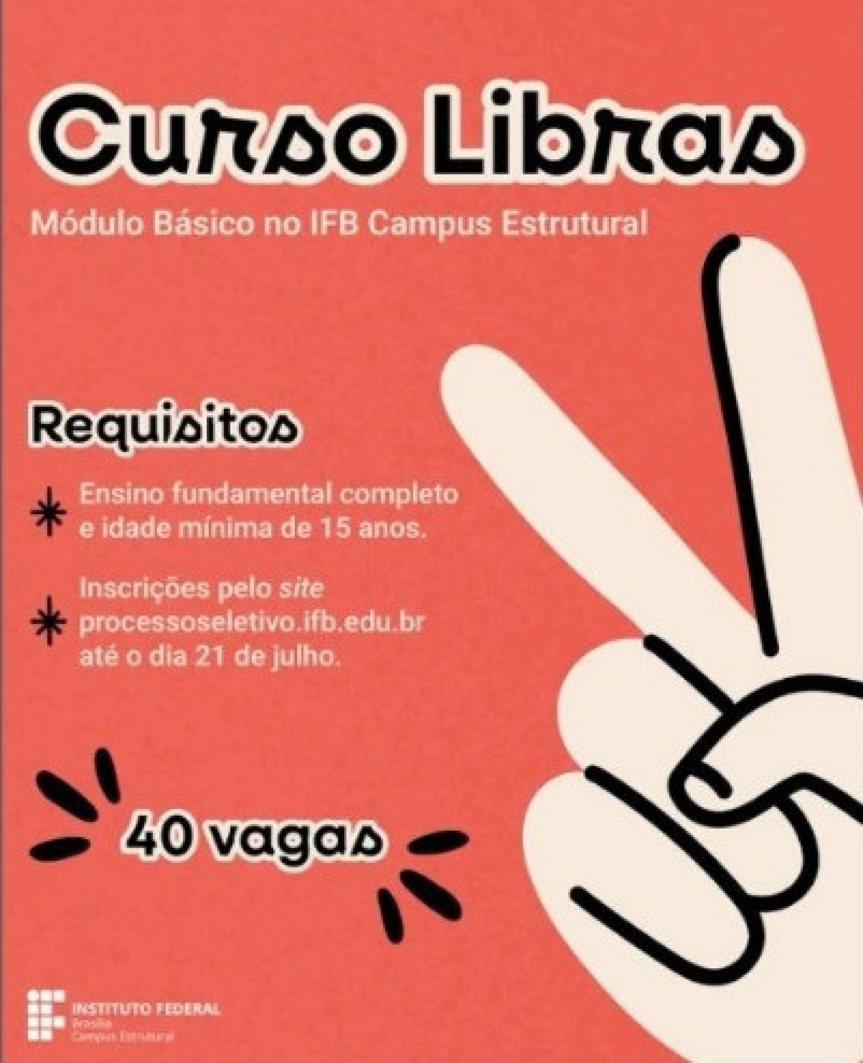 Curso gratuito de Libras no IFB abre 40 vagas