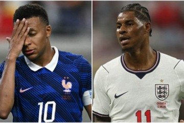 Mbappé e Rashford, atacantes de França e Inglaterra
- (crédito: RONALDO SCHEMIDT e Richard Pelham/AFP) Mbappé e Rashford, atacantes de França e Inglaterra
- (crédito: RONALDO SCHEMIDT e Richard Pelham/AFP)