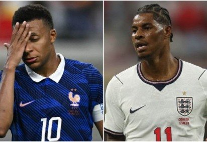 Mbappé e Rashford, atacantes de França e Inglaterra
 -  (crédito: RONALDO SCHEMIDT e Richard Pelham/AFP)