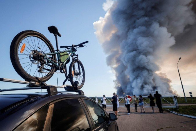Ataques ucranianos contra a Rússia neste sábado (18/7) - (crédito: TATYANA MAKEYEVA / AFP) Ataques ucranianos contra a Rússia neste sábado (18/7) - (crédito: TATYANA MAKEYEVA / AFP)