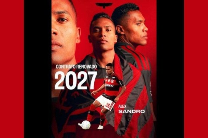 Flamengo e Alex Sandro assinam renovação até 2027 - (crédito: Foto: Divulgação/Flamengo) Flamengo e Alex Sandro assinam renovação até 2027 - (crédito: Foto: Divulgação/Flamengo)