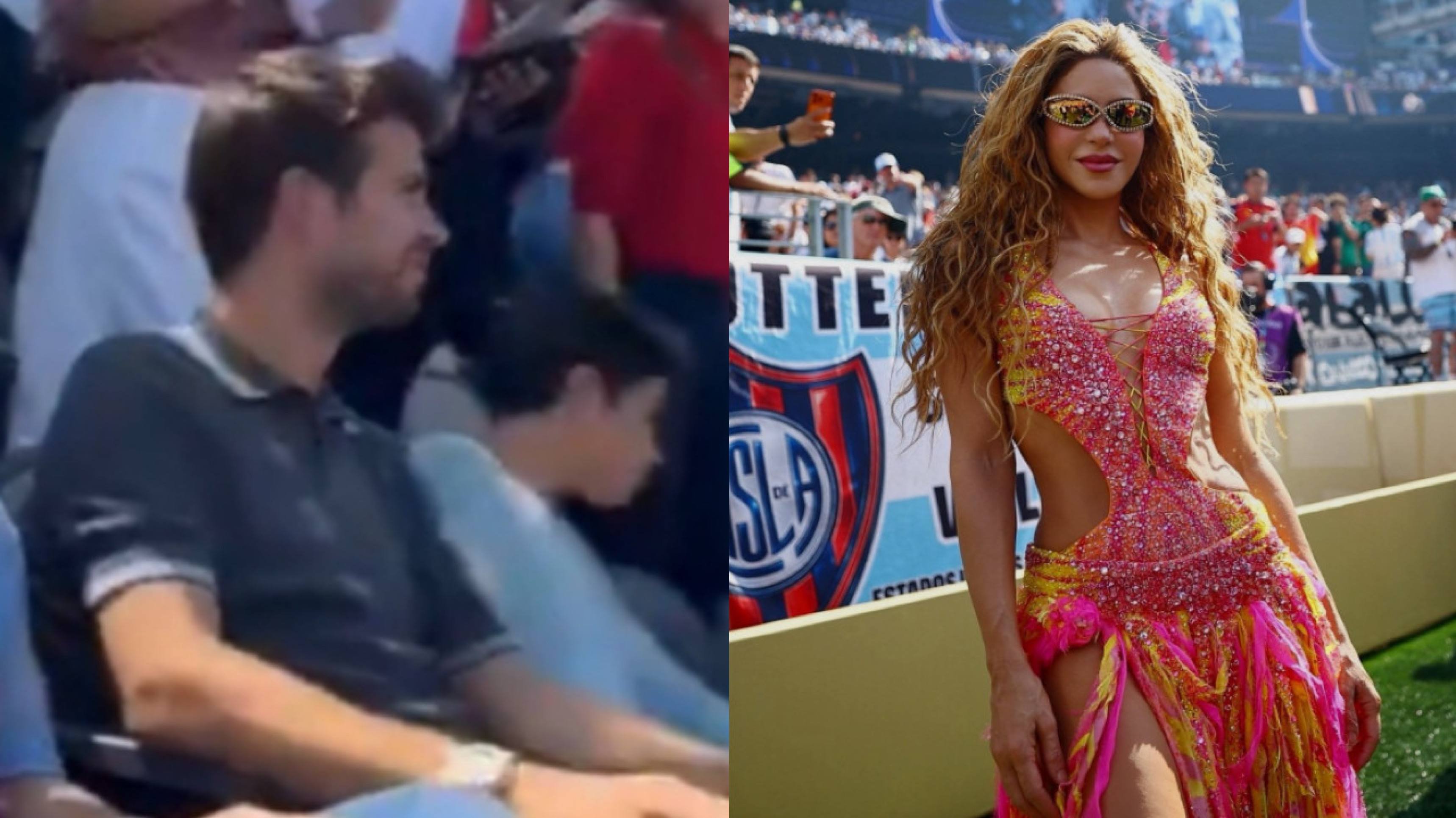 Na plateia, Piqué evita olhar para Shakira durante show da final da Copa