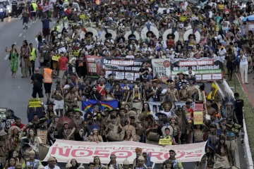 21ª edição do Acampamento Terra Livre (ATL), que teve como tema 'Apib somos todos nós – Em defesa da Constituição e da vida' - (crédito: Fabio Rodrigues-Pozzebom) 21ª edição do Acampamento Terra Livre (ATL), que teve como tema 'Apib somos todos nós – Em defesa da Constituição e da vida' - (crédito: Fabio Rodrigues-Pozzebom)