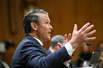 Hegseth também defendeu o pedido do governo Trump de ampliação orçamentária para o Pentágono -  (crédito: Alex WROBLEWSKI / AFP)
