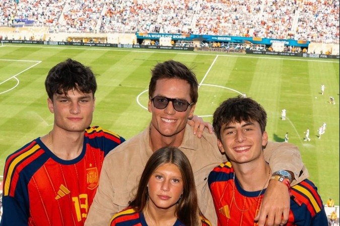 Tom Brady e os filhos 
