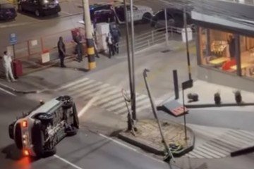 Adolescente perdeu o controle do veículo na Rua 37 Norte -  (crédito: Material Cedido ao Correio)