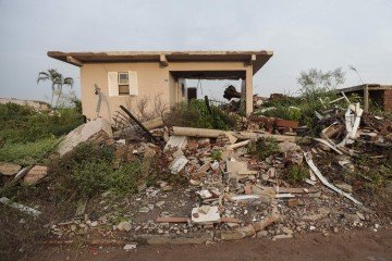 Casa localizada no município de Arroio do meio, no Rio Grande do Sul, após as chuvas de 2025 -  (crédito: Joédson Alves/Agência Brasil)