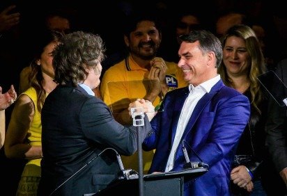  PL realiza neste sabado (25), em Sao Paulo, a convencao que vai oficializar a candidatura de Flavio Bolsonaro a Presidencia da Republica. O evento tera participacao do presidente da Argentina, Javier Milei, e do governador do Estado de Sao Paulo, Tarcisio de Freitas (Republicanos) -  (crédito: ALOISIO MAURICIO/Estadão Conteúdo) - PL realiza neste sabado (25), em Sao Paulo, a convencao que vai oficializar a candidatura de Flavio Bolsonaro a Presidencia da Republica. O evento tera participacao do presidente da Argentina, Javier Milei, e do governador do Estado de Sao Paulo, Tarcisio de Freitas (Republicanos) -  (crédito: ALOISIO MAURICIO/Estadão Conteúdo)