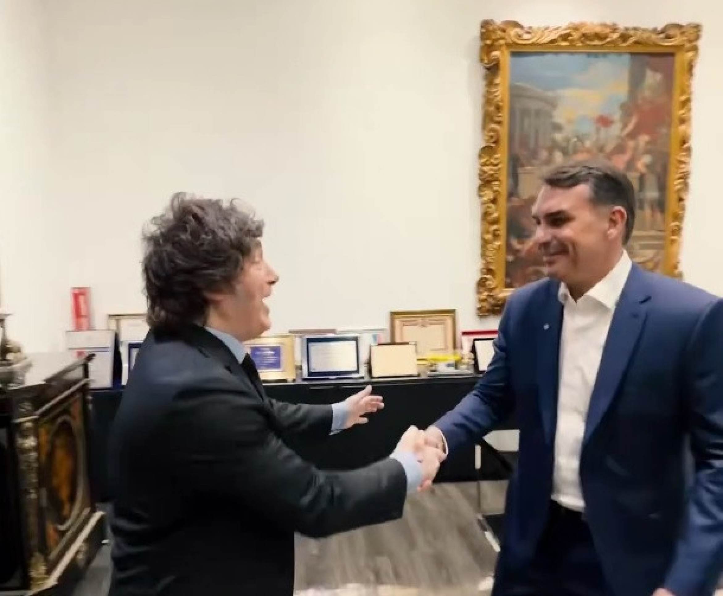 Flávio recebe Milei e diz que 