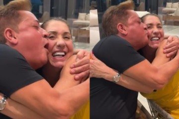 Esposa de Leonardo grava cantor beijando mãe de Virginia em encontro -  (crédito: Reprodução/Instagram)