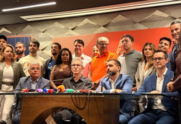 Lideranças da sigla apresentaram Zema como principal aposta para romper a polarização política  -  (crédito: Alícia Bernardes/CB/DA.Press)