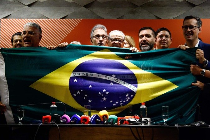 Novo oficializa a candidatura de Romeu Zema à presidência da República. Partido ainda não definiu o candidato a vice. - (crédito: Wilton Junior/Estadão Conteúdo) Novo oficializa a candidatura de Romeu Zema à presidência da República. Partido ainda não definiu o candidato a vice. - (crédito: Wilton Junior/Estadão Conteúdo)