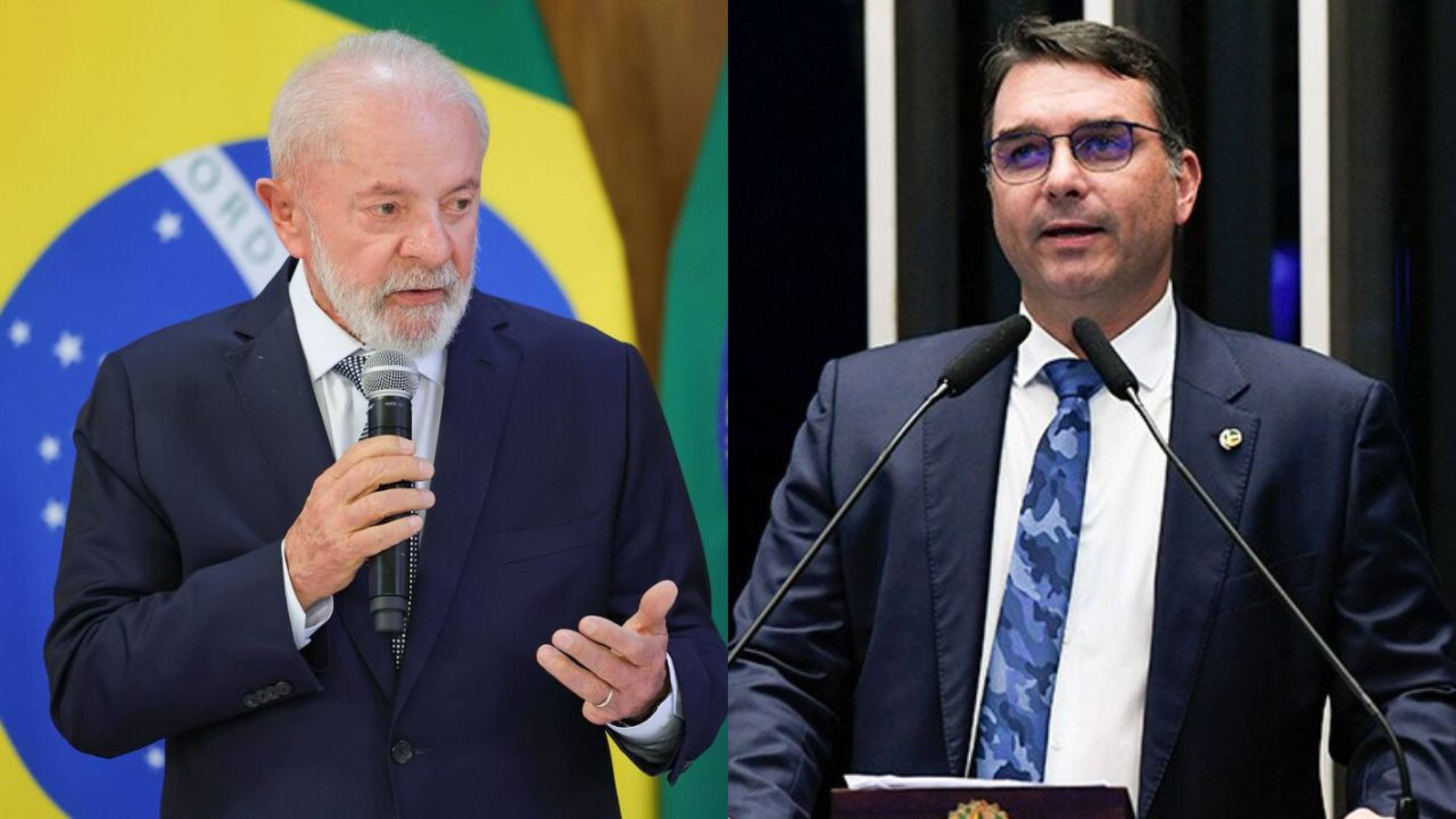 Lula confirmou presença no debate da TV Band no domingo (18), enquanto Flávio Bolsonaro descartou participar do encontro -  (crédito:  Fabio Rodrigues Pozzebom/Ag&ecirc;ncia Brasil/Jefferson Rudy/Ag&ecirc;ncia Senado)
