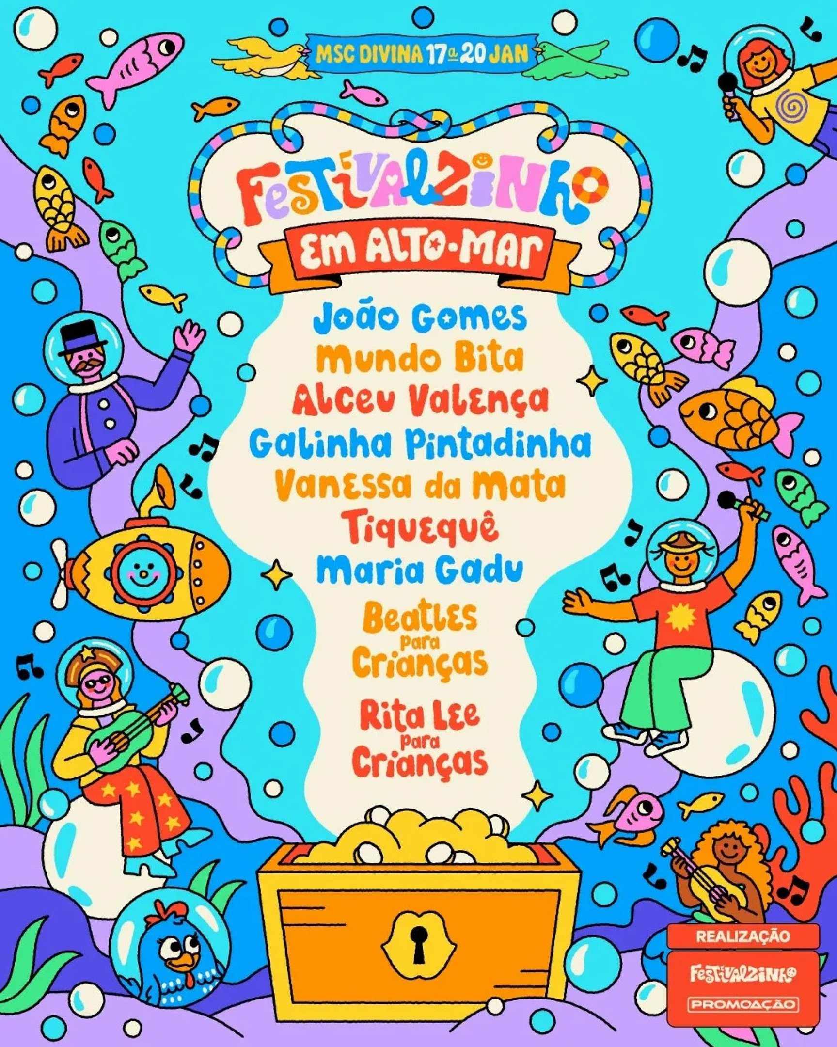 Festivalzinho em Alto-Mar terá João Gomes, Alceu Valença e Vanessa da Mata