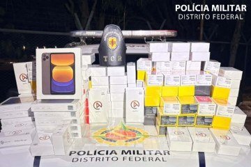 PMDF apreende 165 aparelhos eletrônicos no Park Way -  (crédito: PMDF/Divulgação)