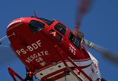 A v&iacute;tima precisou ser transportada de helic&oacute;ptero at&eacute; uma unidade hospitalar -  (crédito: Carlos Vieira/CB/D.A.Press) -A v&iacute;tima precisou ser transportada de helic&oacute;ptero at&eacute; uma unidade hospitalar -  (crédito: Carlos Vieira/CB/D.A.Press)