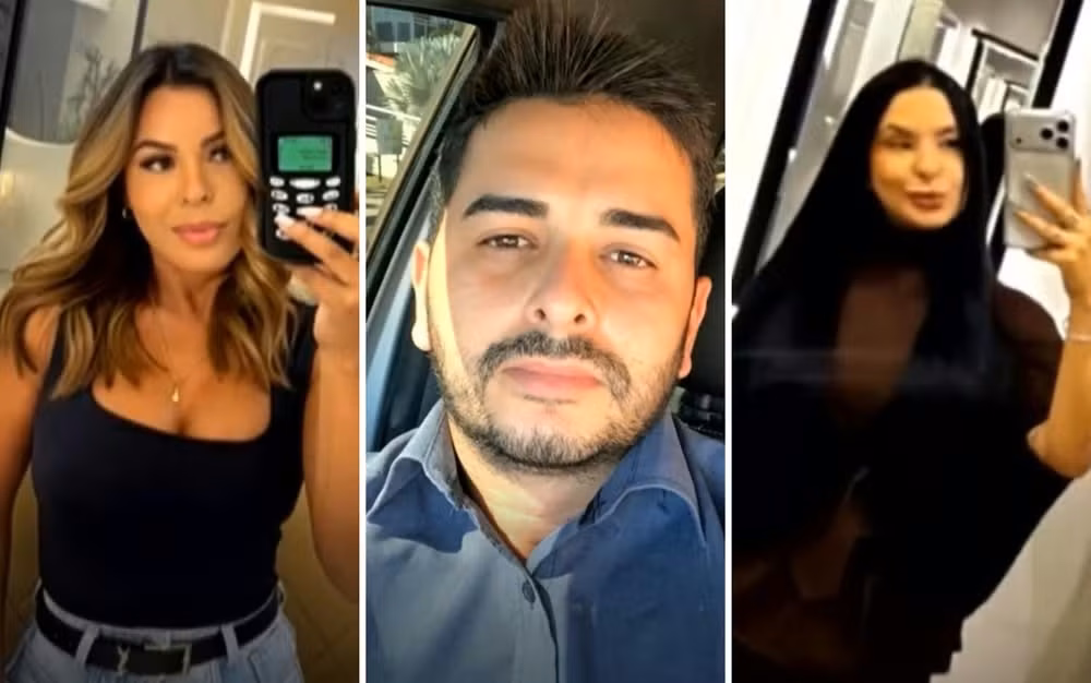 Jainy, Nathan e Beatriz foram mortos a tiros em rancho de Goiatuba -  (crédito: reprodução/TV Anhanguera)