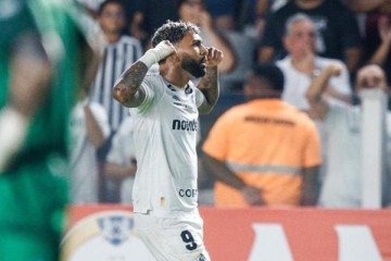 Gabigol marcou o segundo gol da vitória do Peixe  -  (crédito: Foto: Raul Baretta/Santos FC)