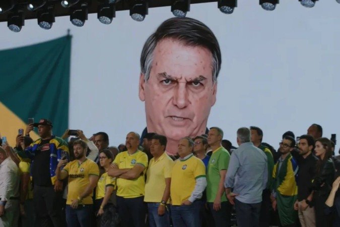 Vídeo de Bolsonaro feito por IA e exibido na convenção nacional do PL em julho - (crédito: Reprodução/YouTube) Vídeo de Bolsonaro feito por IA e exibido na convenção nacional do PL em julho - (crédito: Reprodução/YouTube)