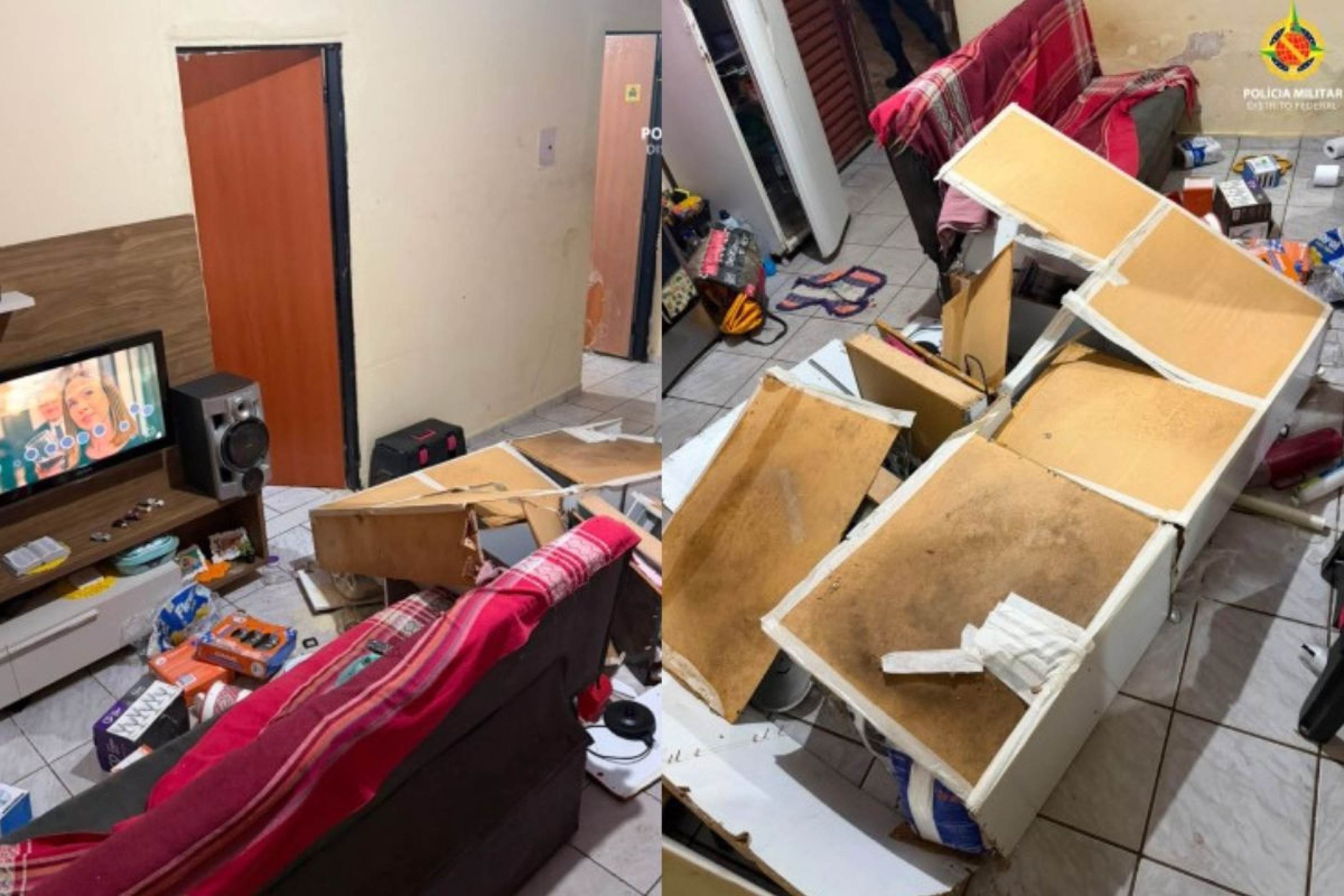 Homem de 19 anos ataca violentamente a própria família com uma garrafa
