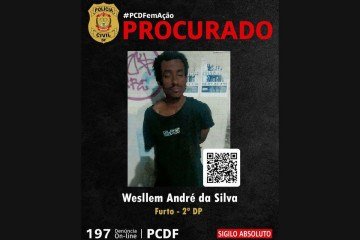 Wesllem André da Silva está sendo procurado pela Polícia Civil do Distrito Federal -  (crédito: PCDF/Divulgação)