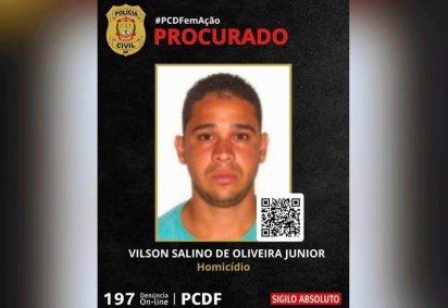 Segundo investigado, identificado como Vilson Salino de oliveira Junior, 35, permanece foragido