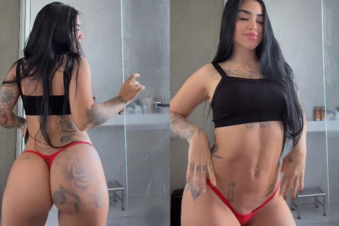 MC Mirella faz dancinha com microcalcinha e parte íntima rouba a cena - (crédito: Reprodução/Instagram) MC Mirella faz dancinha com microcalcinha e parte íntima rouba a cena - (crédito: Reprodução/Instagram)