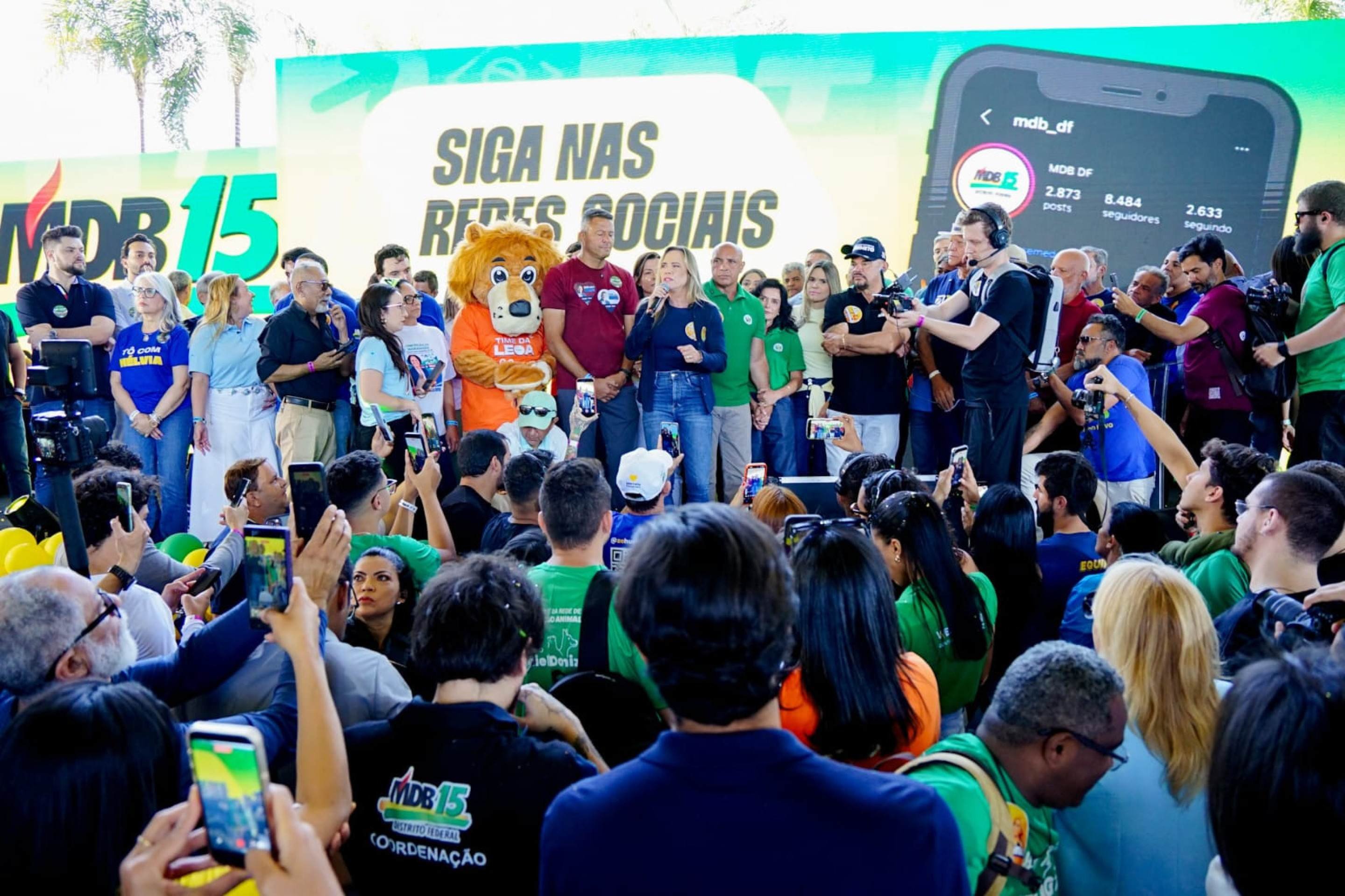 Celina Le&atilde;o durante conven&ccedil;&atilde;o partid&aacute;ria do MDB-DF