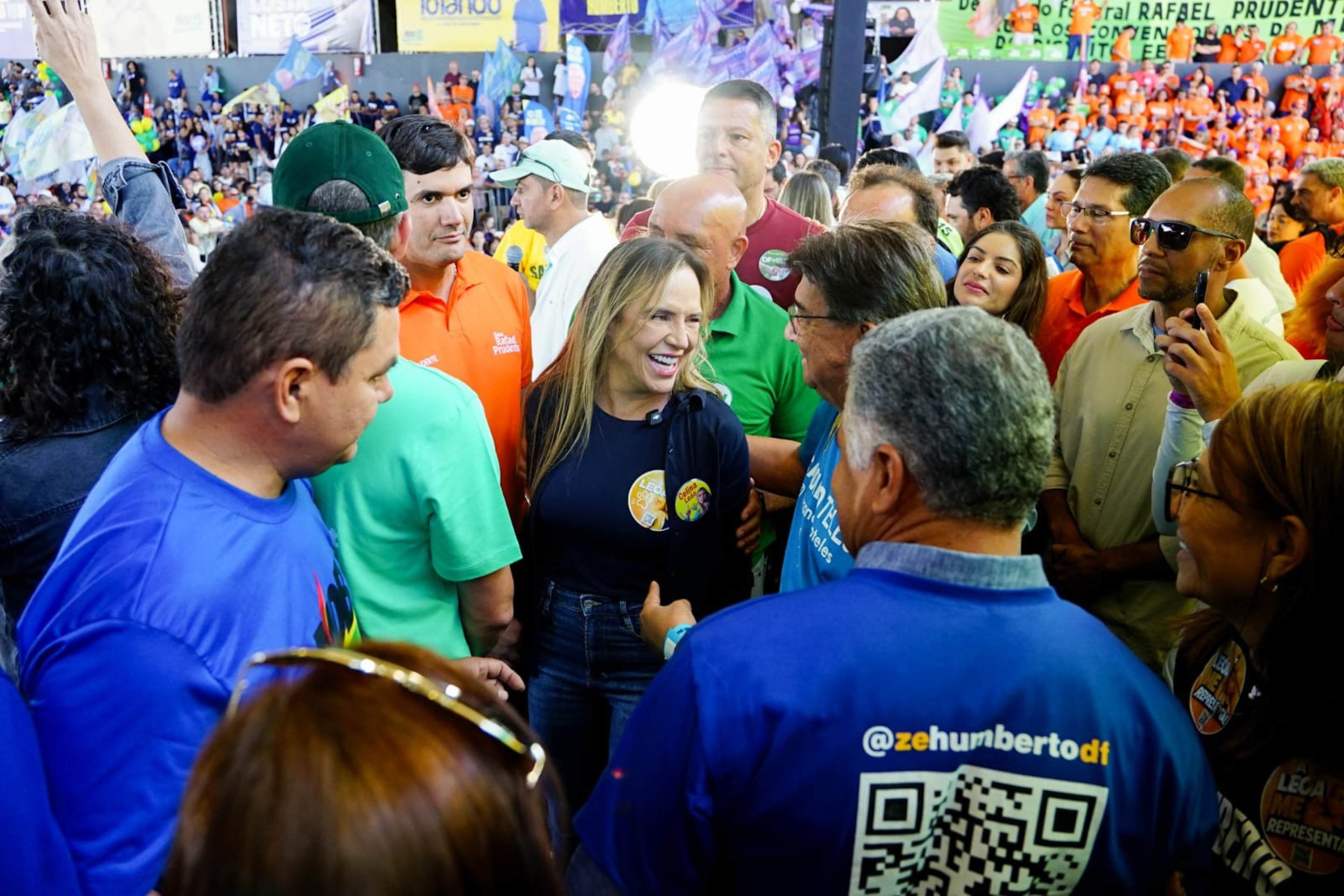 Celina Le&atilde;o durante conven&ccedil;&atilde;o partid&aacute;ria do MDB-DF