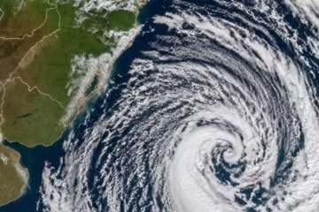 Foto figurativa do ciclone que inicia hoje nos países vizinhos -  (crédito: Divulgação/Inmet)