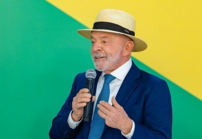 Presidente Lula durante san&ccedil;&atilde;o de lei no Pal&aacute;cio do Planalto -  (crédito: Ricardo Stuckert/Divulga&ccedil;&atilde;o)