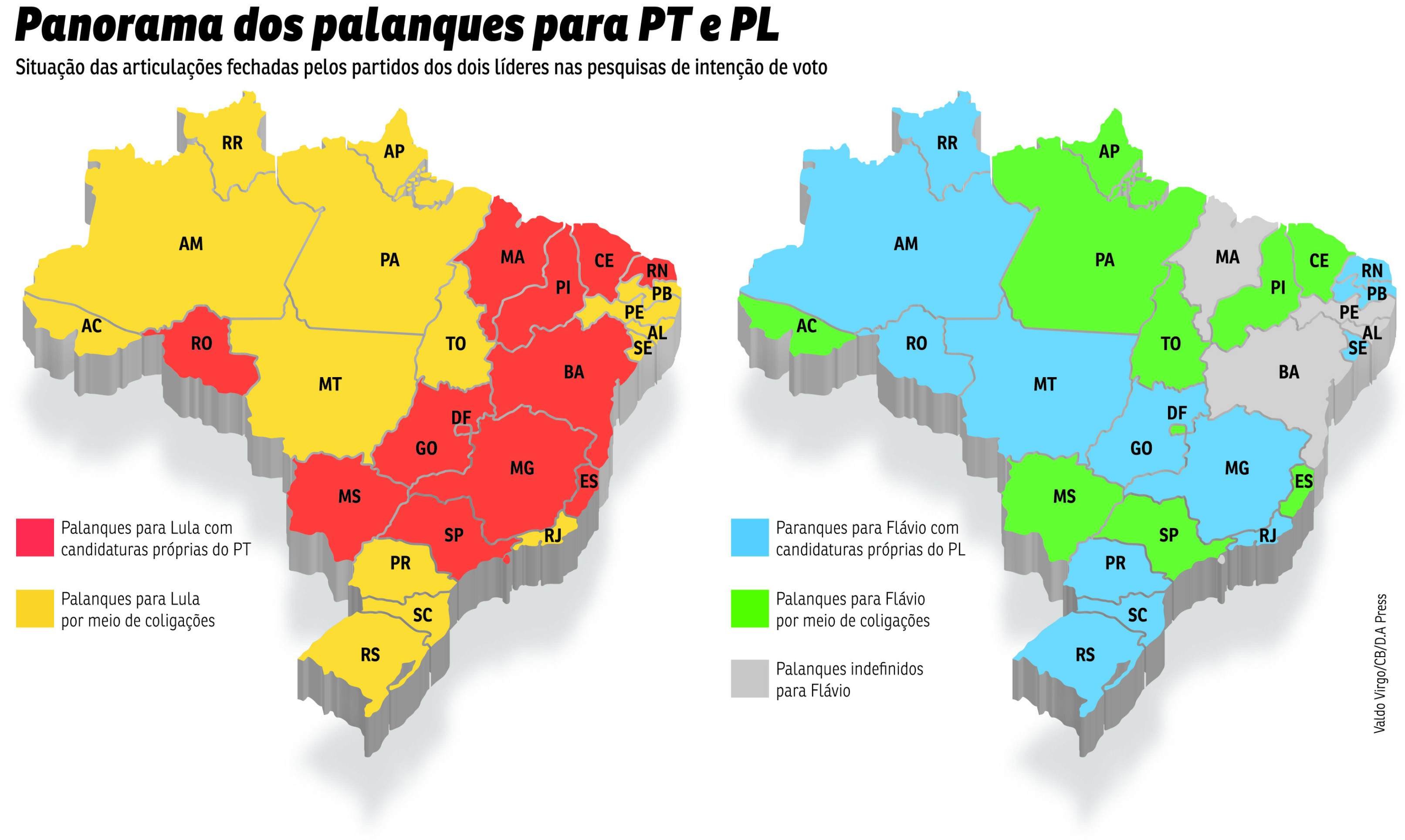 Mapa Brasil Palanques