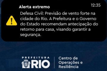 Alerta Extremo é o nível máximo de alerta, caracterizado por ameaças extremas à vida ou à propriedade, necessitando que a população adote medidas de proteção imediata - (crédito: Reprodução: Redes Sociais da Defesa Civil do Rio de Janeiro ) Alerta Extremo é o nível máximo de alerta, caracterizado por ameaças extremas à vida ou à propriedade, necessitando que a população adote medidas de proteção imediata - (crédito: Reprodução: Redes Sociais da Defesa Civil do Rio de Janeiro )
