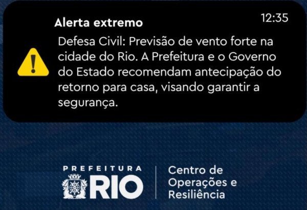 Reprodução: Redes Sociais da Defesa Civil do Rio de Janeiro