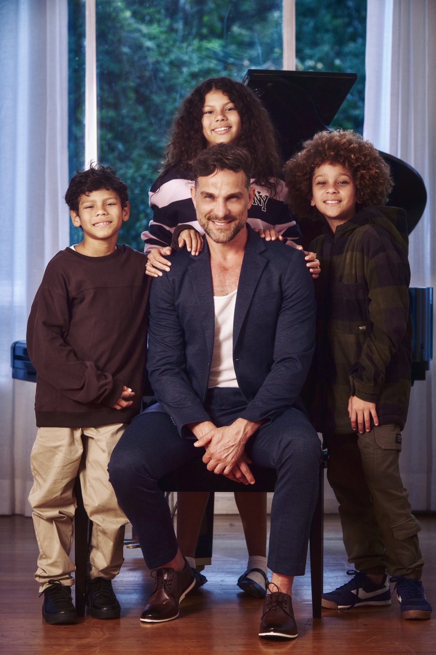 Igor Rickili com os filhos Will, F&aacute;tima e Antonio