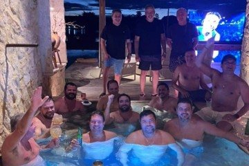 Willer Tomaz e outros em piscina de clube em Planaltina - (crédito: reprodução) Willer Tomaz e outros em piscina de clube em Planaltina - (crédito: reprodução)
