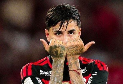 Pulgar marcou um golaço que abriu o placar para o Flamengo -  (crédito: Foto: Gilvan de Souza / Flamengo) -Pulgar marcou um golaço que abriu o placar para o Flamengo -  (crédito: Foto: Gilvan de Souza / Flamengo)