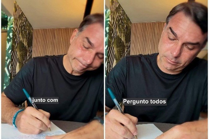 Flávio chora durante o vídeo e declara: Flávio chora durante o vídeo e declara: