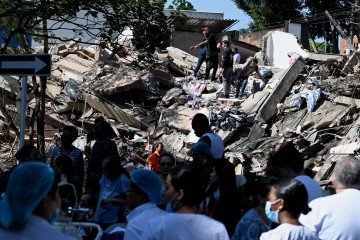 Terremoto na Colômbia dias depois da posse do novo presidente. - (crédito: AFP) Terremoto na Colômbia dias depois da posse do novo presidente. - (crédito: AFP)