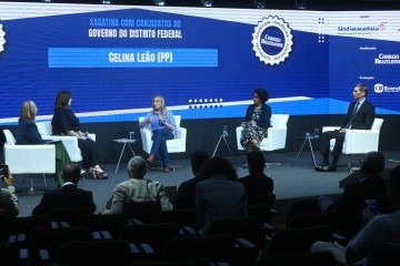 Candidata a governadora do Distrito Federal em 2026, Celina Leão (PP), durante sabatina promovida pelo Correio Braziliense - (crédito: Ed Alves / CB / DA Press) Candidata a governadora do Distrito Federal em 2026, Celina Leão (PP), durante sabatina promovida pelo Correio Braziliense - (crédito: Ed Alves / CB / DA Press)