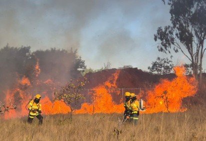 Inc&ecirc;ndio de grandes propor&ccedil;&otilde;es atinge vegeta&ccedil;&atilde;o do parque Boca da Mata