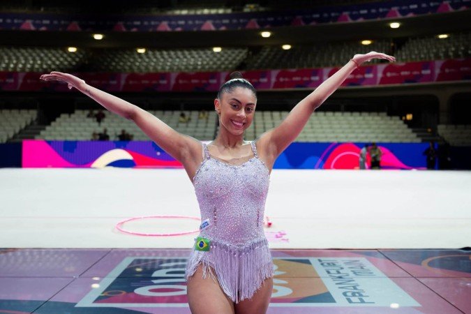 Finalista em Paris-2024, Babi Domingos é uma das esperanças de pódio individual - (crédito: MeloGym/CBG) Finalista em Paris-2024, Babi Domingos é uma das esperanças de pódio individual - (crédito: MeloGym/CBG)