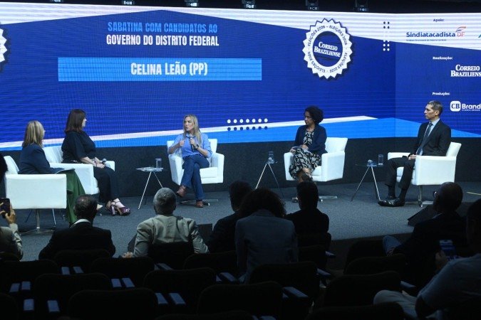 Candidata a governadora do Distrito Federal em 2026, Celina Leão (PP), durante sabatina promovida pelo Correio Braziliense - (crédito: Ed Alves / CB / DA Press) Candidata a governadora do Distrito Federal em 2026, Celina Leão (PP), durante sabatina promovida pelo Correio Braziliense - (crédito: Ed Alves / CB / DA Press)