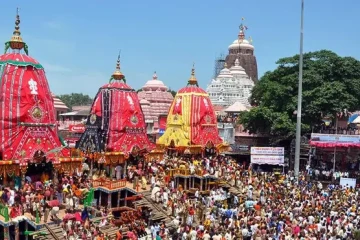 Com origem na Jaganntha Pur, cidade sagrada na Índia, o Ratha-ytra é comemorado em diversas cidades do mundo - (crédito: Odisha Tourism/Reprodução) Com origem na Jaganntha Pur, cidade sagrada na Índia, o Ratha-ytra é comemorado em diversas cidades do mundo - (crédito: Odisha Tourism/Reprodução)
