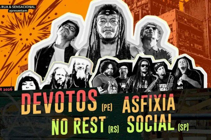 Asfixia Social, Devotos e No Rest anunciam série de shows pelo país - (crédito: TMJBrazil) Asfixia Social, Devotos e No Rest anunciam série de shows pelo país - (crédito: TMJBrazil)
