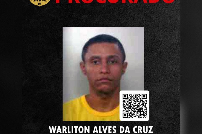 Warliton Alves da Cruz é procurado pelo crime de homicídio - (crédito: Foto: Divulgação/PCDF) Warliton Alves da Cruz é procurado pelo crime de homicídio - (crédito: Foto: Divulgação/PCDF)