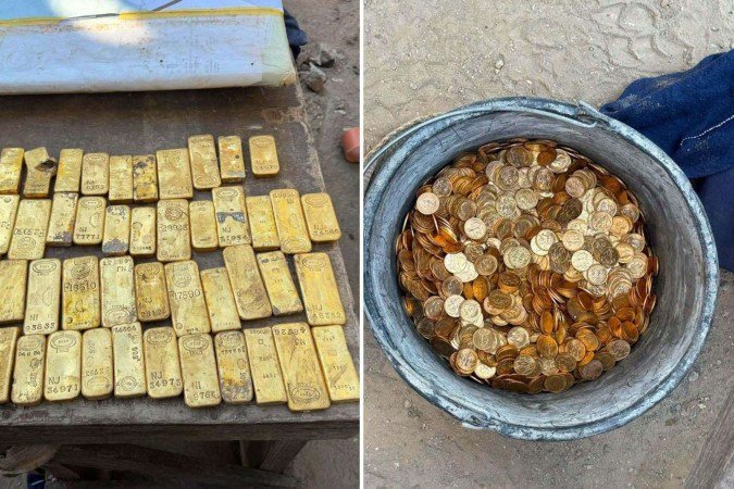Os agentes transferiram o ouro para um local seguro - (crédito: Polícia de Dendermonde) Os agentes transferiram o ouro para um local seguro - (crédito: Polícia de Dendermonde)