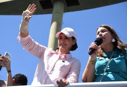 Além das transmissões ao vivo, Michelle e Bia já têm feito agendas conjuntas durante a pré-campanha -  (crédito:  Marcelo Ferreira/CB/D.A Press) -Além das transmissões ao vivo, Michelle e Bia já têm feito agendas conjuntas durante a pré-campanha -  (crédito:  Marcelo Ferreira/CB/D.A Press)