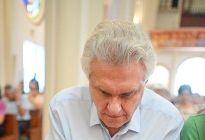 Caiado na missa em Goiânia, após foi para Águas Lindas Goiás onde concedeu uma entrevista  -  (crédito: Lucas Diener) -Caiado na missa em Goiânia, após foi para Águas Lindas Goiás onde concedeu uma entrevista  -  (crédito: Lucas Diener)