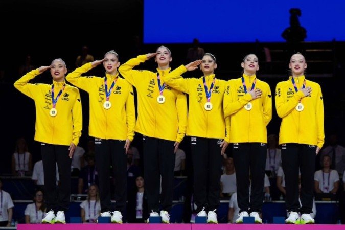 Equipe brasileira de ginástica rítmica leva ouro em Mundial